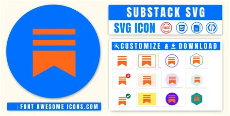 Substack SVG Icon | Get Substack logo SVG Icon, Blue, White, Black,Green