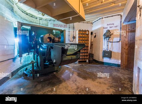 Interior of restored Fort Hommet German observation bunker Stock Photo - Alamy