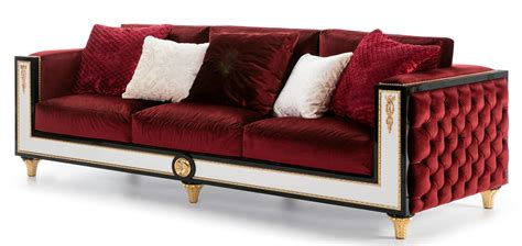 STONINGTON COLLECTION RED TUFTED SOFA