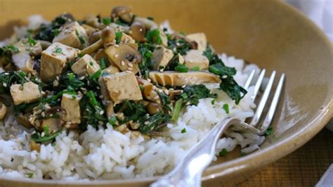 Zesty Mushroom Tofu Stir Fry Recipe with Spring Greens | PBS Food