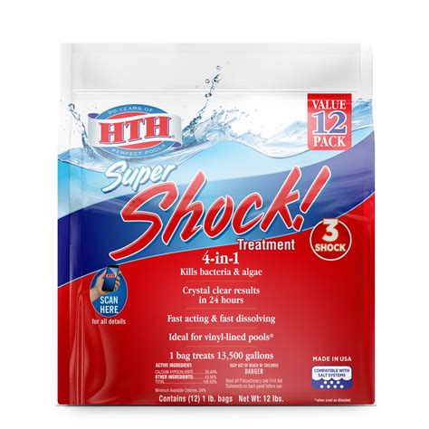 HTH Super Shock! Treatment for Swimming Pools Value 12 Pack, 12 lbs. - Walmart.com