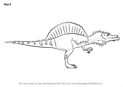 Step by Step How to Draw Old Spinosaurus from Dinosaur Train : DrawingTutorials101.com