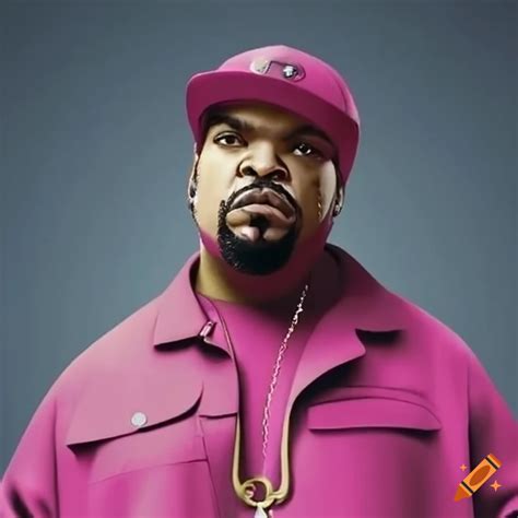 Ice cube in pink outfit