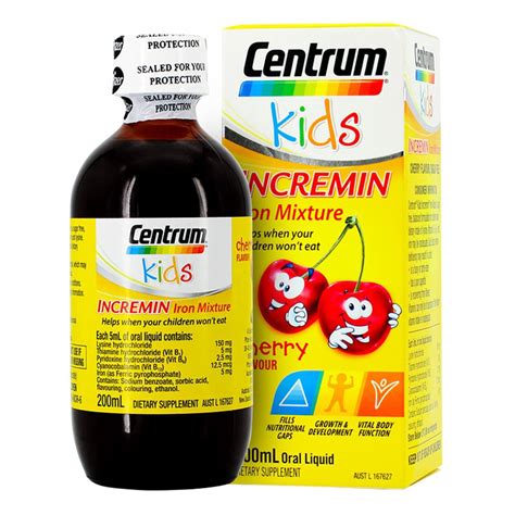 Centrum Kids Incremin Iron Mixture Cherry Flavour 200ml | Shopee ...