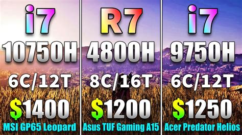 Core i7 10750H vs Ryzen 7 4800H vs Core i7 9750H | Gameplay Benchmark Tested (RTX 2060 6GB ...