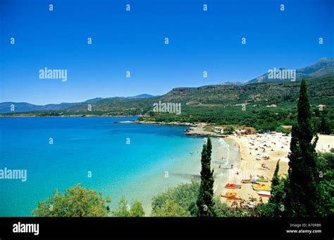 greece peloponnese mani peninsula stoupa a view of kalogria beach Stock Photo: 3815349 - Alamy