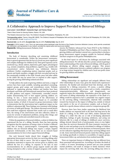 (PDF) A Collaborative Approach to Improve Support Provided to Bereaved ...