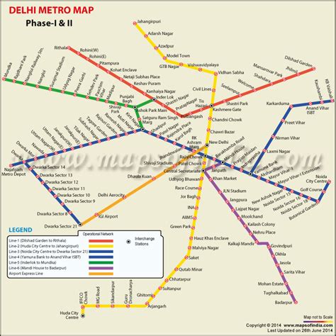 Delhi Metro Phase 1 and 2 Map