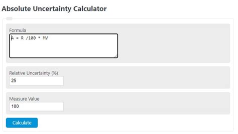 Absolute Uncertainty Calculator - Calculator Academy