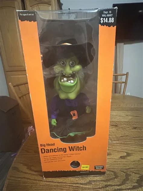 VTG GEMMY HALLOWEEN Dancing Witch Big Head 17" Animated Sings “I Want Candy” $40.00 - PicClick