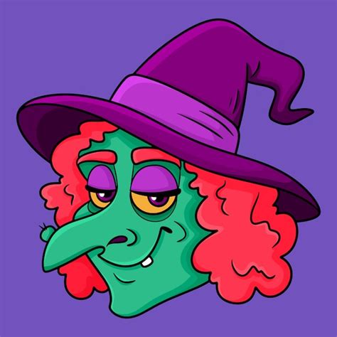 Free Vector | Hand drawn cartoon witch face illustration