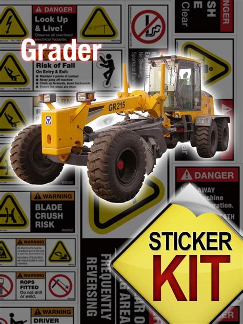 Grader Safety Sheet | Safety Stickers | Safety Decals