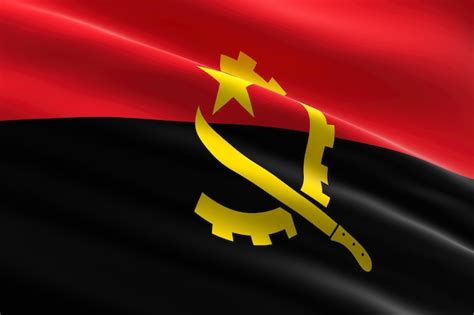 Bandeira de Angola ilustração 3D da bandeira angolana acenando | Foto ...