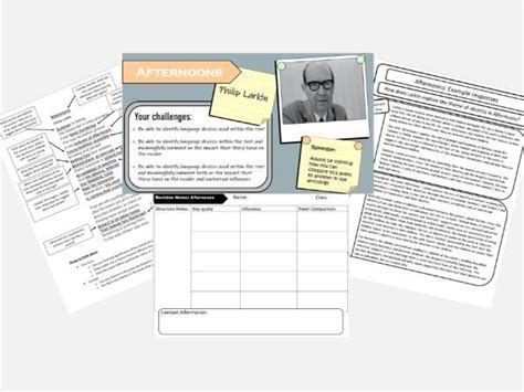 Afternoons- Philip Larkin Numerous Resources | Teaching Resources