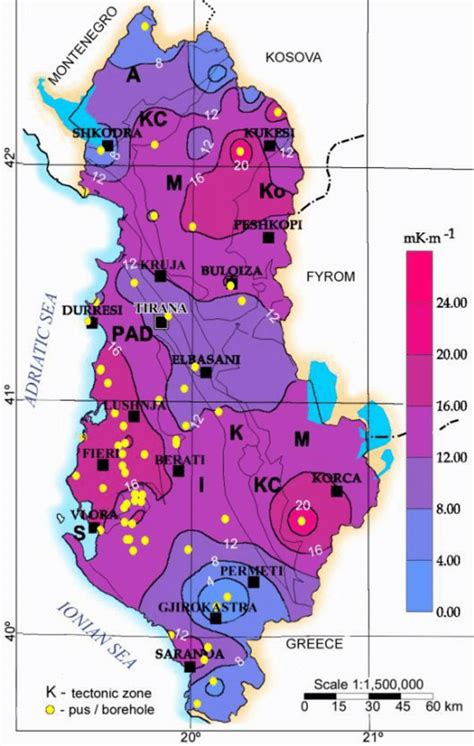 Average geothermal gradient map Rys. 4. Przeciętny gradient geotermalny... | Download Scientific ...