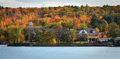 Church Landing in fall foliage at Lake Winnipesaukee Photograph by Jeff ...