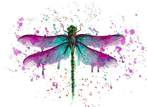 For Helen DRAGONFLY watercolour painting illustration original | Etsy ...