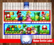80% OFF SALE Mario Bros Water Bottle Label instant download - Printable