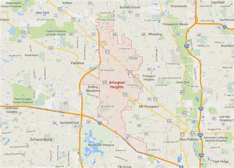 Arlington Heights, Illinois Map