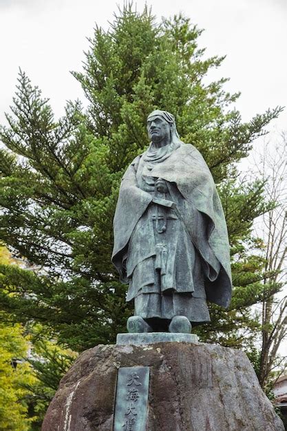 Premium Photo | Japan - october 17, 2016: statue of monk shodo shonin ...