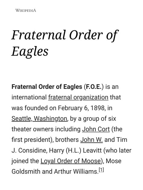 Fraternal Order of Eagles | PDF