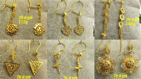 Saudi Gold Earrings Designs Images With Weight 2019 - YouTube