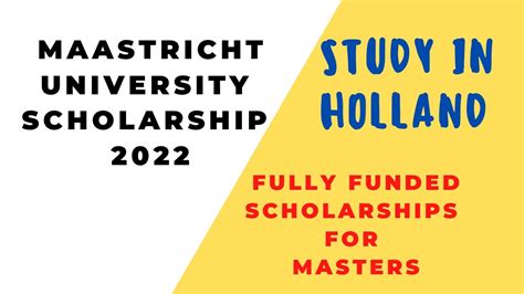 Maastricht University Scholarships 2022 /fully funded/ how to apply - YouTube