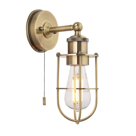 COAST Bathroom Wall Light in Antique Brass