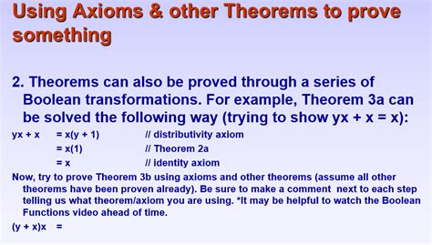 Solved Using Axioms & other Theorems to prove something 2. | Chegg.com