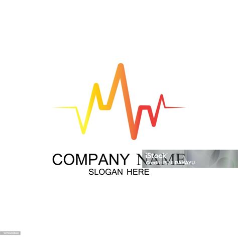 Pulse Line Ilustration Vector Template Stock Illustration - Download Image Now - Abstract, Art ...