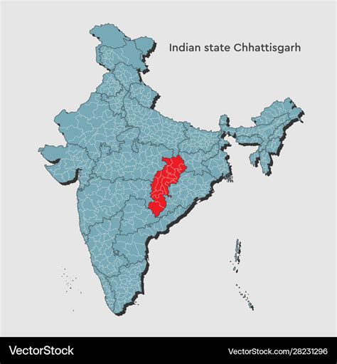 India country map and chhattisgarh state template Vector Image