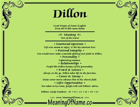 Dillon - Meaning of Name