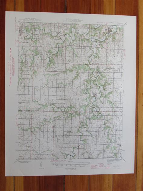 Florida Missouri 1945 Original Vintage USGS Topo Map | eBay