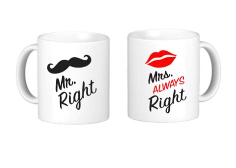 Couples Mug Set – Mr and Mrs Right – Vinyls and Prints