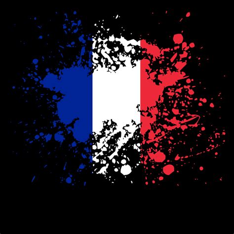 French flag paint splatter - Openclipart