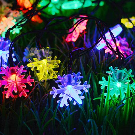 6.5m 30 LED Solar Powered Snowflake String Light Christmas Tree Outdoor Decor | Alexnld.com