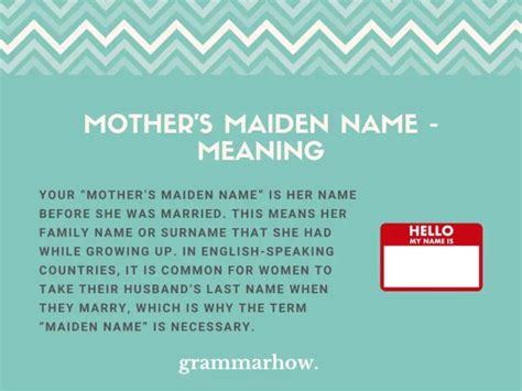 Mother’s Maiden Name - Meaning & Helpful Examples