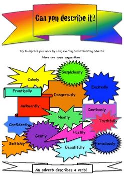 Adverb poster for the classroom by Lia Thomas | TPT