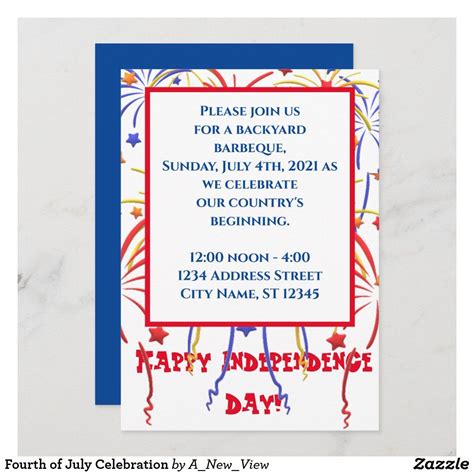 4th of July Party Invitations & Invitation Templates | Zazzle | Fourth ...