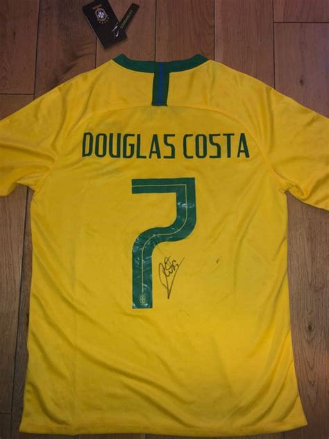 Douglas Costa Signed Brazil Shirt With Exact Signing Moment - Catawiki