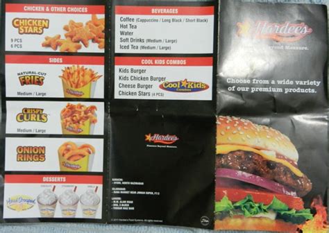 Hardee's Menu - Restaurants Uncut