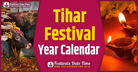 Tihar Year Calendar, Tihar Nepali Calendar - Festivals Date Time