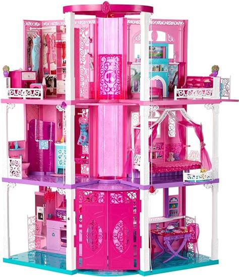 Mattel X7949 - Barbie 3-stöckige Traumvilla mit Aufzug, Kleiderlift, Lichtern, Geräuscheffekten ...