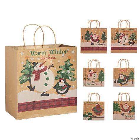 Christmas Kraft Paper Gift Bag Assortment | Oriental Trading