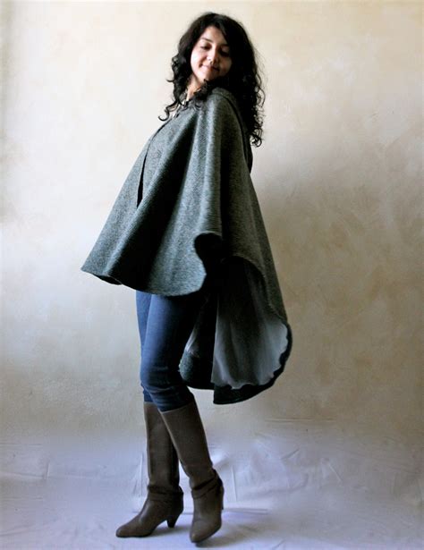 Wool cape women cape hooded cloak winter cape hooded cape | Etsy