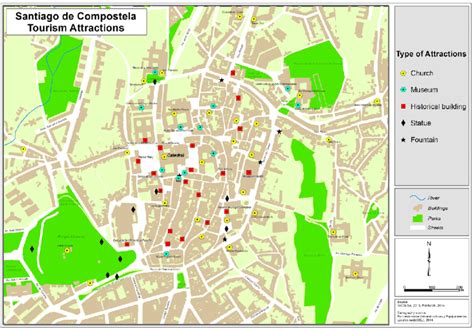 -Map of tourist attractions of Santiago de Compostela Elaborated by the... | Download Scientific ...