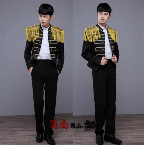 Blazer men general marshal performed suit men costume homme palace ...