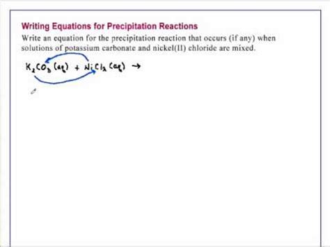 General Equation For Precipitation Reaction