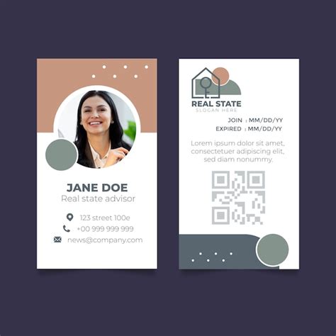 Free Vector | Real estate business id card template