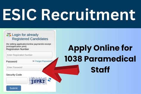 ESIC Recruitment 2023; Apply Online for 1038 Paramedical Staff